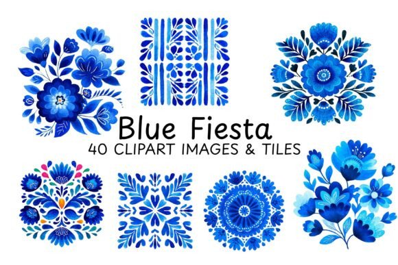 45 Blue Mexican Folk Art Fiesta: A Splash of Culture for Creative Projects