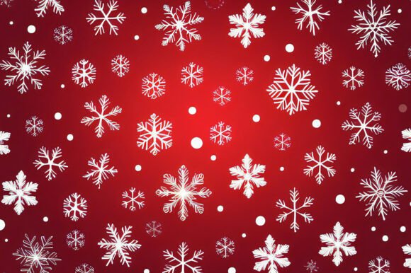 A Red Background with White Snowflakes for Design Projects