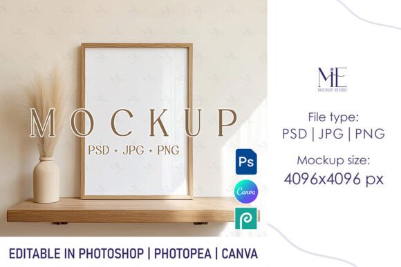 Boho Light Wood Frame Mockup Vertical: A Creative Essential for Modern Designers