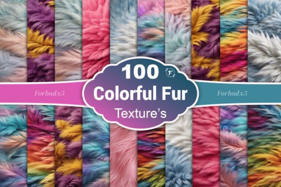 Colorful Fur Texture Digital Paper for Creative Projects