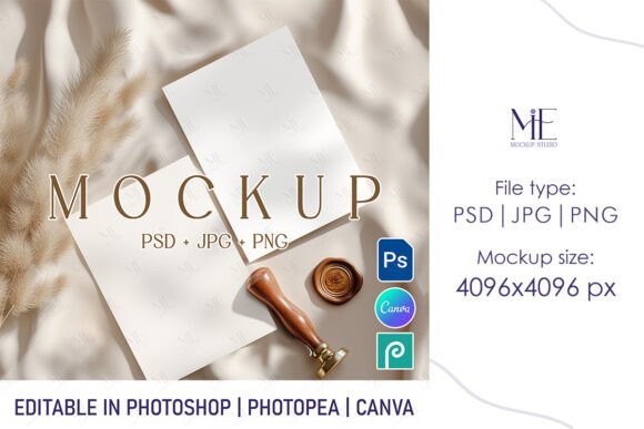 Double Card Invite Mockups for Canva and Photoshop