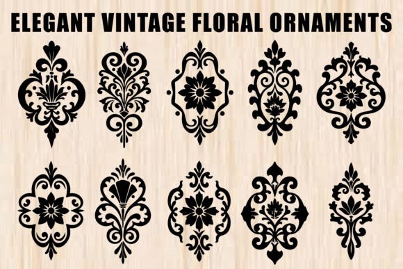 Elegant Vintage Floral Ornament Set