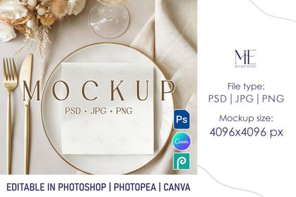 Enhancing Design Presentations with Boho Cocktail Napkin Mockup PSD PNG
