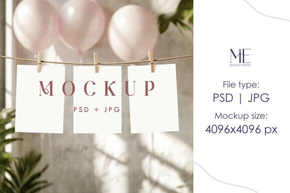 Garland Banner Mockup Baby Shower Flag – A Must-Have for Stunning Design Presentations