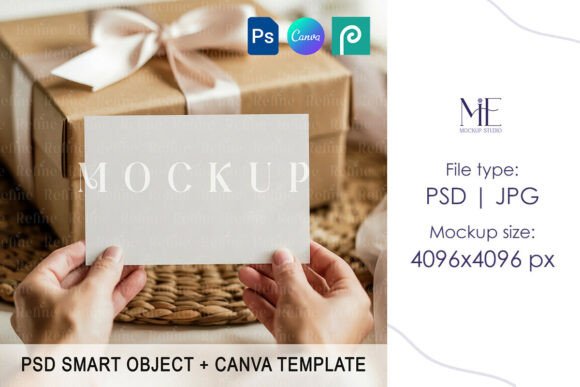 Gift Card Mockup PSD Canva 6x4 Thank You