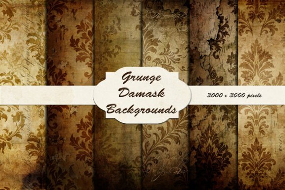 Grunge Damask Pattern Backgrounds: Aesthetic Texture for Creative Projects