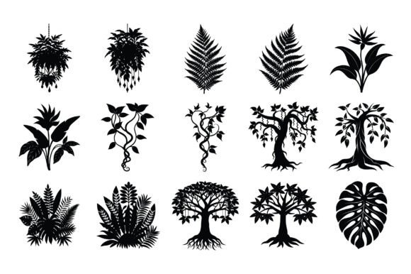 Jungle Plant Silhouette Vector: A Design Essential