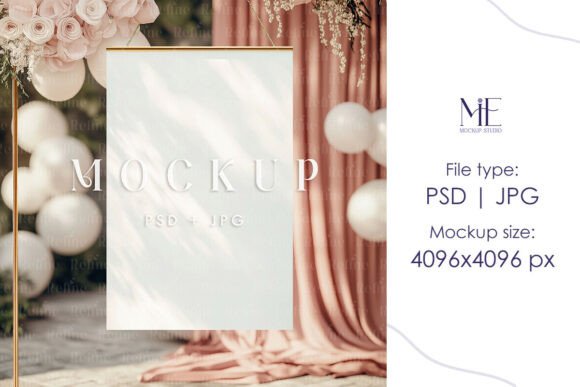Pink Welcome Sign Mockup: The Perfect Digital Tool for Creative Birthday and Wedding Party Designs