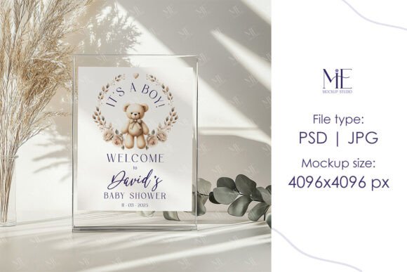 Table Sign Mockup, Framed Sign Mockup